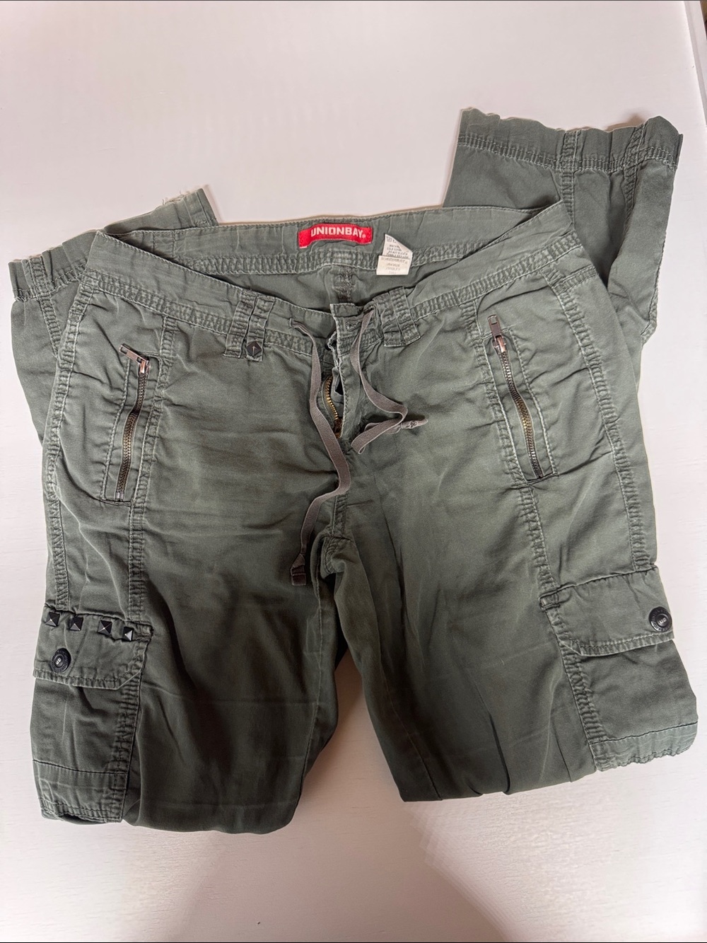 UNIONBAY Olive Green Drawstring Cargo Pants